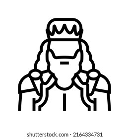 king fairy tale line icon vector. king fairy tale sign. isolated contour symbol black illustration