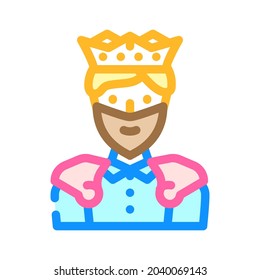 king fantasy character color icon vector. king fantasy character sign. isolated symbol illustration