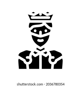 king fantasy character glyph icon vector. king fantasy character sign. isolated contour symbol black illustration