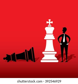 king fight to queen drop , king become leader concept design vector