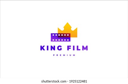 King Film Logo Design Vector Icon Illustration