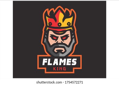 King Of Fire E Sport Logo Vector Illustration