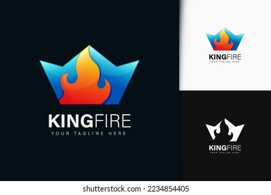 King fire logo design with gradient