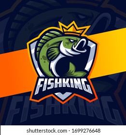 King Fish Mascot Esport Logo Design Stock Vector (Royalty Free ...
