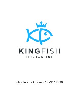 King Fish Vector Logo Design Element.Letter K & F that make up the fish logo vector.