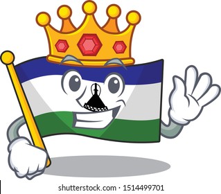 King flag lesotho placed on cartoon chair