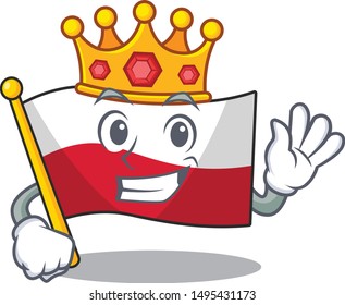 King flag poland in the cartoon shape