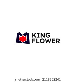 king flower simple logo design