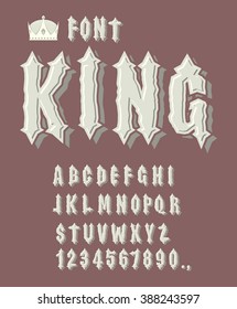 King Font. Ancient Royal ABC Of Renaissance. Letters Knights.
