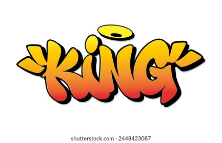 King font in graffiti style. Vector illustration.