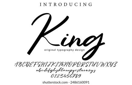 King Font Stilvolle Pinsel gemalt eine Großbuchstabe Vektorgrafik Buchstaben, Alphabet, Schriftart
