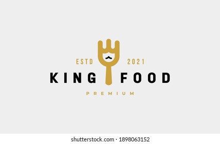 ilustración de diseño vectorial del logotipo del tenedor de comida king