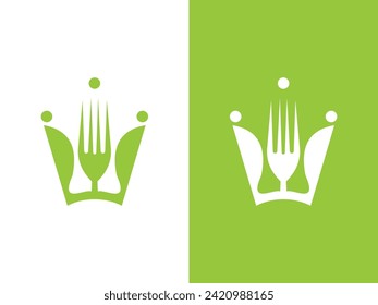 king food fork spoon logo vector illustration