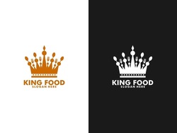 Logo King Food, Crown Food Ou Cuillère à Couteau à Fourche Royal Food Logo Illustration Vectorielle Création