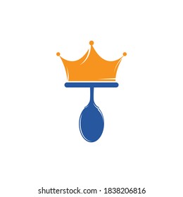 King Food vector logo design. Spoon with crown for Restaurant logo template design.