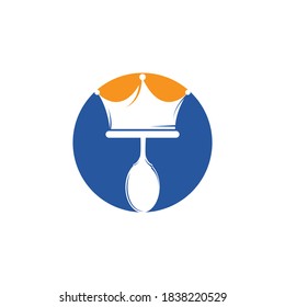King Food vector logo design. Spoon with crown for Restaurant logo template design.
