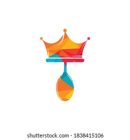 King Food vector logo design. Spoon with crown for Restaurant logo template design.
