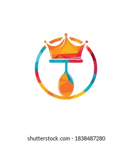 King Food, Vektorgrafik-Design. Gabel mit Krone für Restaurant Logo-Design.