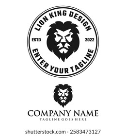 King of forest, lion logo design, vector, silhouette, abstract, predator, vector, animal, lion, illustration, design, icon, isolated, african, art, graphic, paint, symbol, wildlife, king