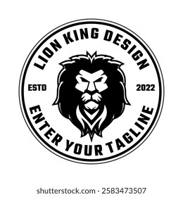 King of forest, lion logo design, vector, silhouette, abstract, predator, vector, animal, lion, illustration, design, icon, isolated, african, art, graphic, paint, symbol, wildlife, king