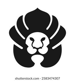 King of forest, lion logo design, vector, silhouette, abstract, predator, vector, animal, lion, illustration, design, icon, isolated, african, art, graphic, paint, symbol, wildlife, king