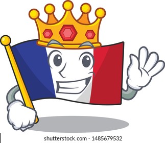 King french flag folded in cartoon drawer