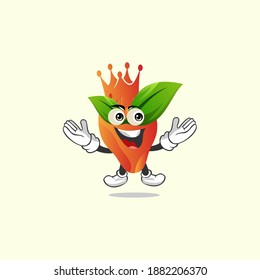 King fresh juice logo with cute faced juice character mascot logo illustration vector