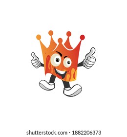King fresh juice logo with cute faced juice character mascot logo illustration vector