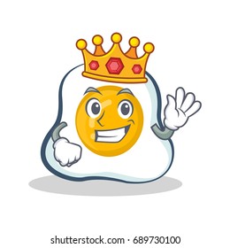 King fried egg character cartoon