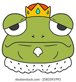 king frog illustration hand drawn isolated vector