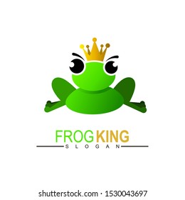 King frog logo design, Prince frog logo vector