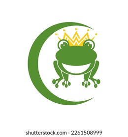 King frog logo icon template design vector illustration