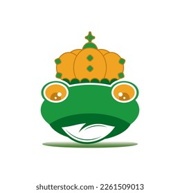 King frog logo icon template design vector illustration