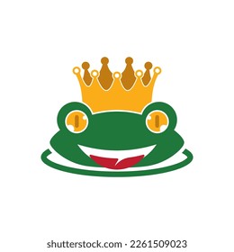 King frog logo icon template design vector illustration