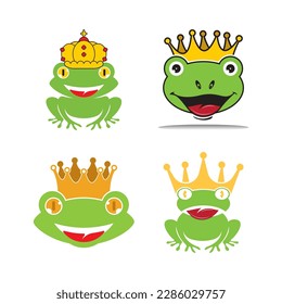King frog logo icon template design vector illustration