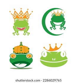 King frog logo icon template design vector illustration