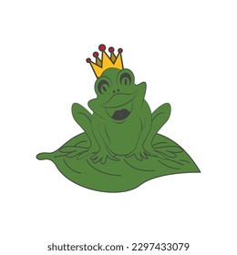 King frog logo icon template design vector illustration