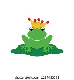 King frog logo icon template design vector illustration