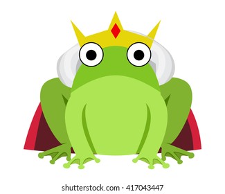 King frog with red cape and crown