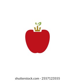 King Fruit Apple Minimalist Logo Vector