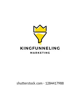 ilustração do vetor do ícone de logotipo do king funneling