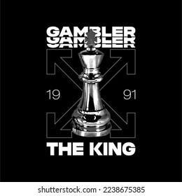 the king gambler chess simple vintage