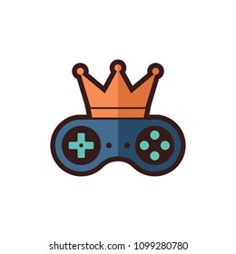 King of Gamer with Crown and Joystick