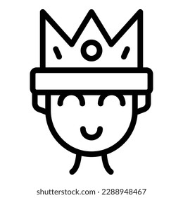 King gamer icon outline vector. Controller cyber. Online challenge