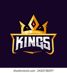 Vector de diseño del logotipo King Gaming o Esport	