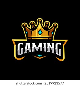 King Gaming Logo with Crown and gemstone