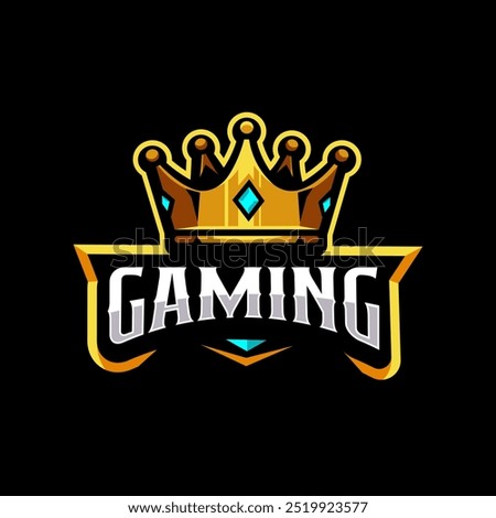 King Gaming Logo with Crown and gemstone