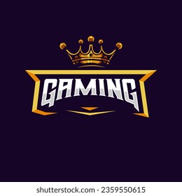 King gaming logo design illustration vector