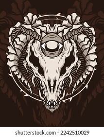 King of goats hand drawn illustration design concepts
