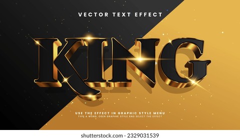 King golden editable vector text effect. Luxury text effect.